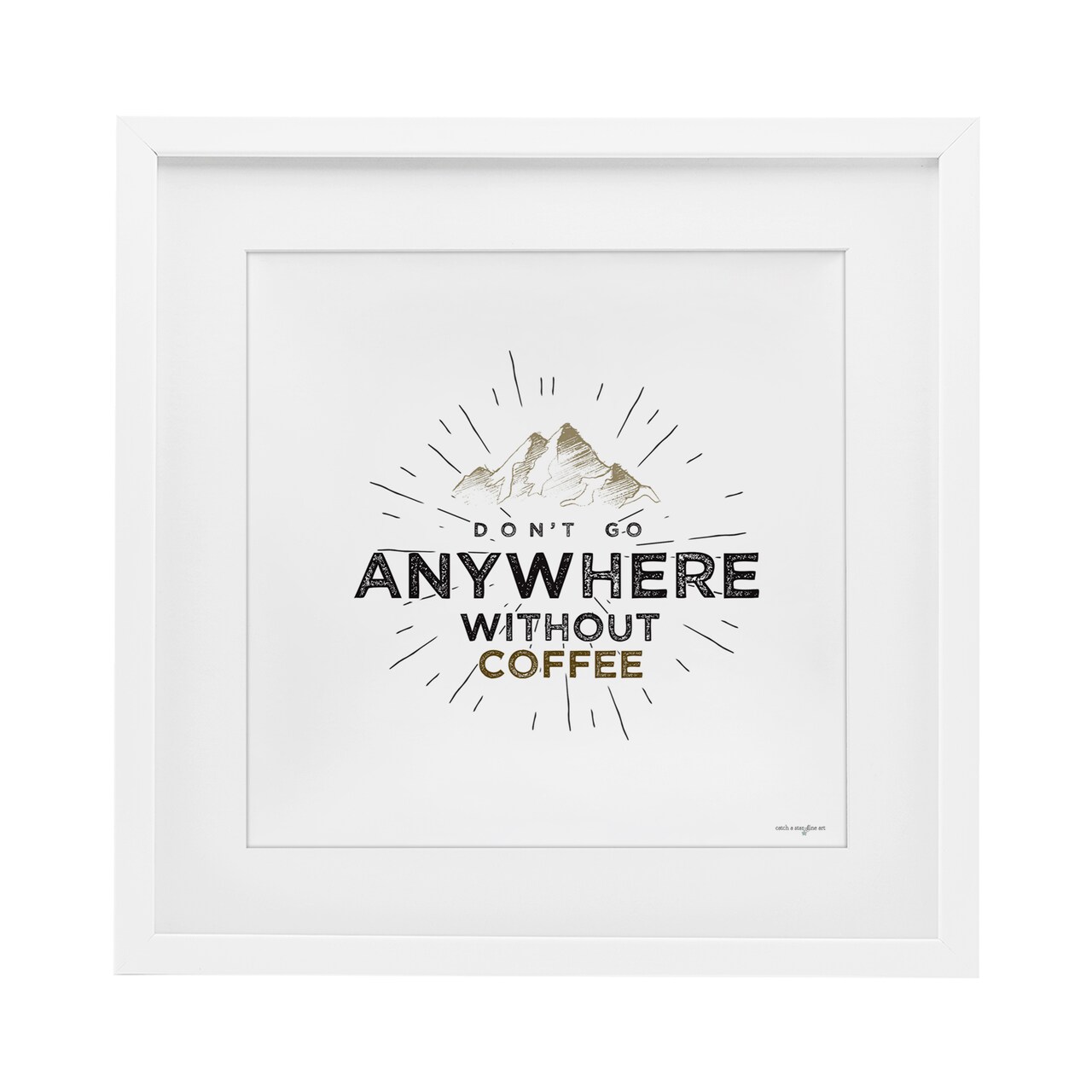Stupell Industries Don't Go Without Coffee Framed Print Under Glass, design by Seven Trees Design